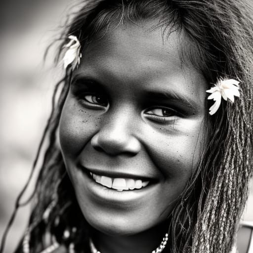 Hyperrealistic Portrait of Aboriginal Woman