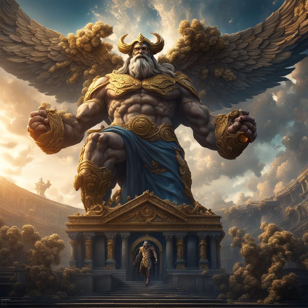 Atlas Holding Heavens: Detailed Matte Painting