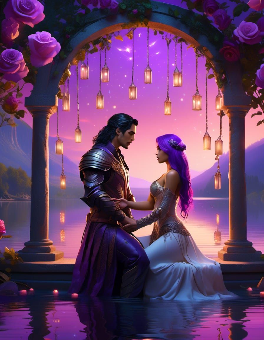 Ethereal Handfasting Ceremony at Lakefront, 8K Art