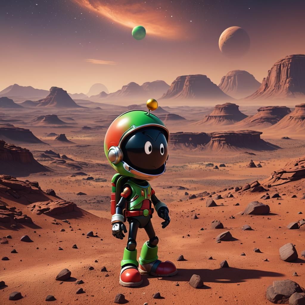 Marvin the Martian on Mars as 3D Digital Art