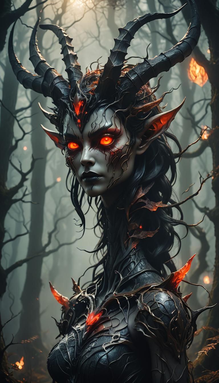 Siren Head Demon Portrait in Dark Fantasy Style