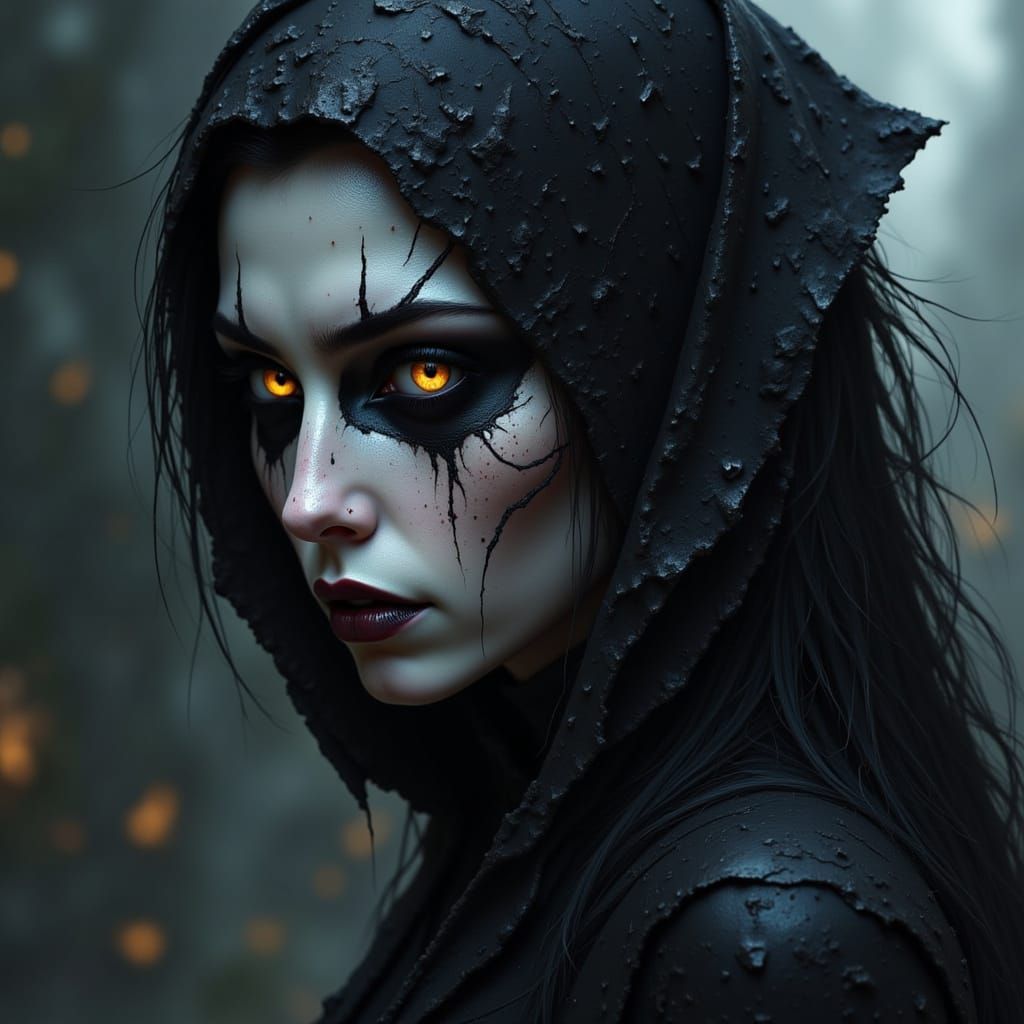 Vampire Goddess in Cyberpunk Fantasy