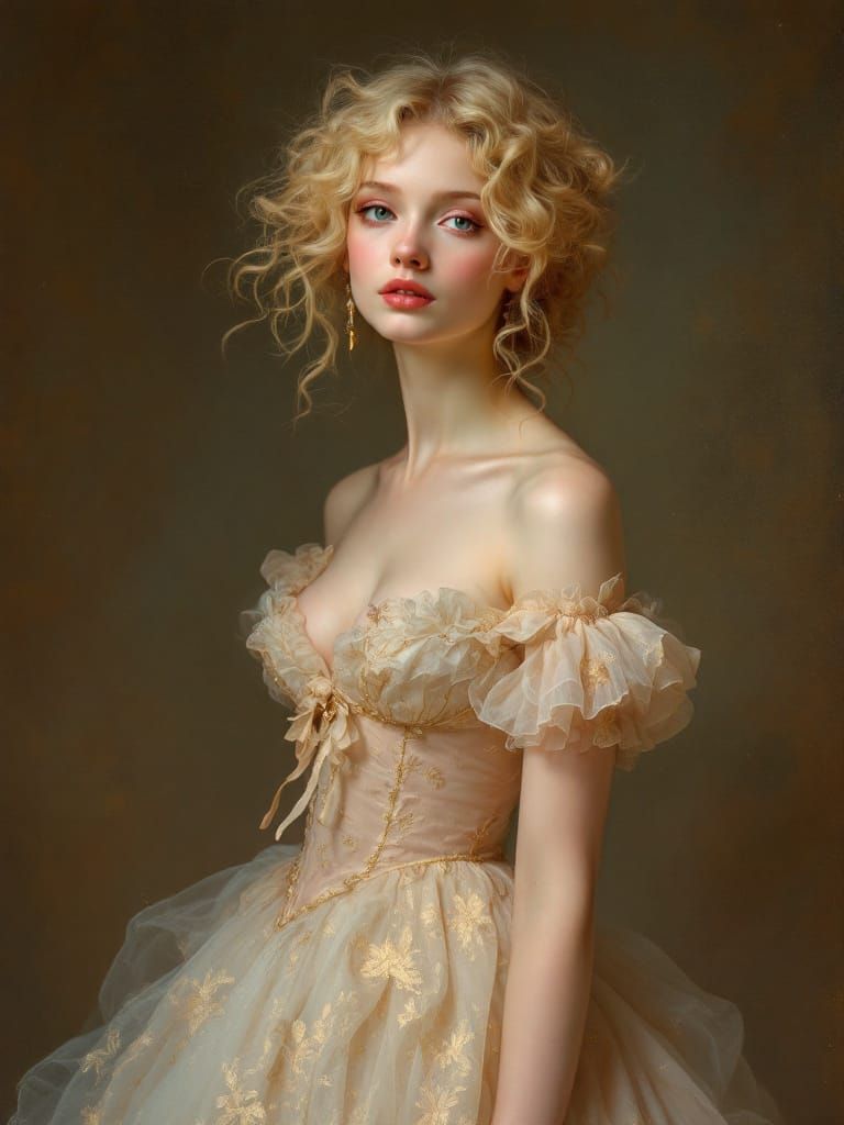 Rococo Pin-Up Woman in Ethereal Light