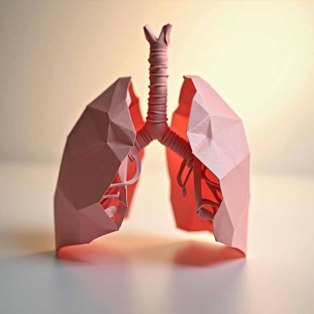 Origami Lungs: Delicate Paper Art Sculpture