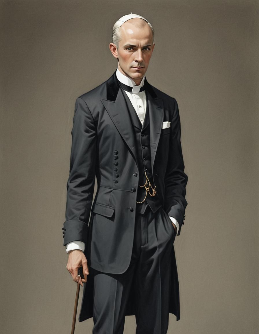 Friar Tuck as 1920s Fashion Illustration