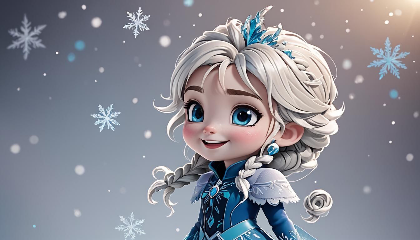 Cheerful Chibi Character with Anime Style