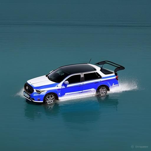 Car Submerged Upside Down in Water