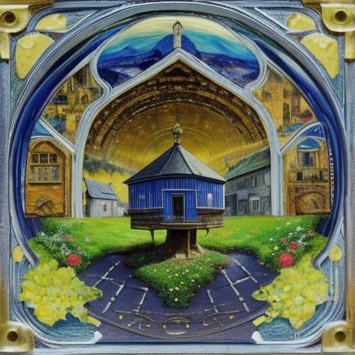 Expressionist Countryside Landscape: Cinematic Matte Paintin...