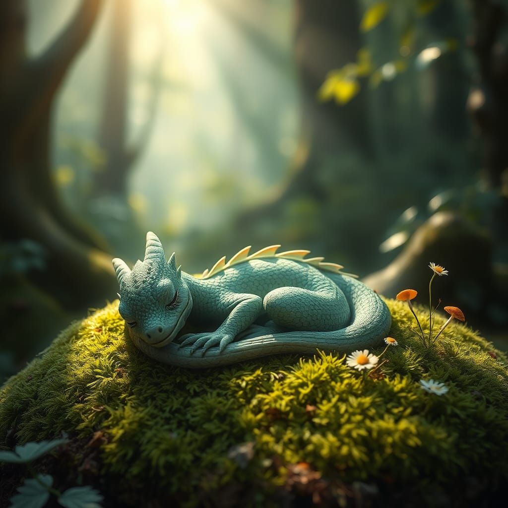 Sleeping Dragon in Enchanted Forest