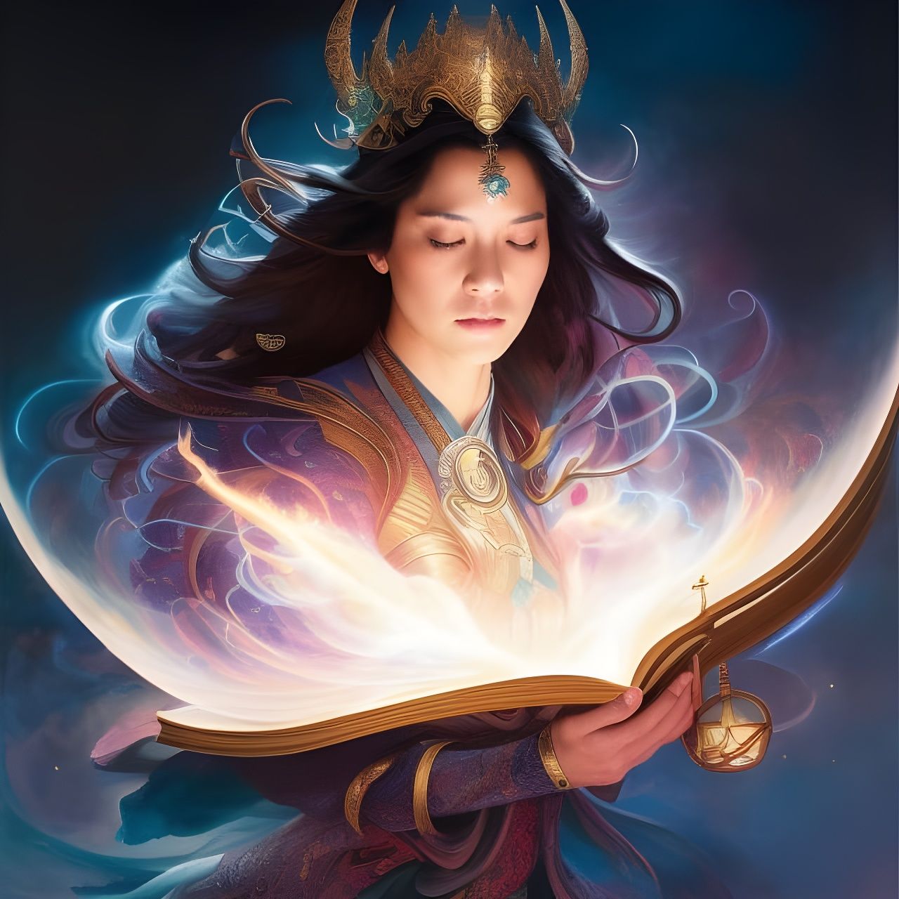 Wizard Casting a Spell That Looks Like a Word