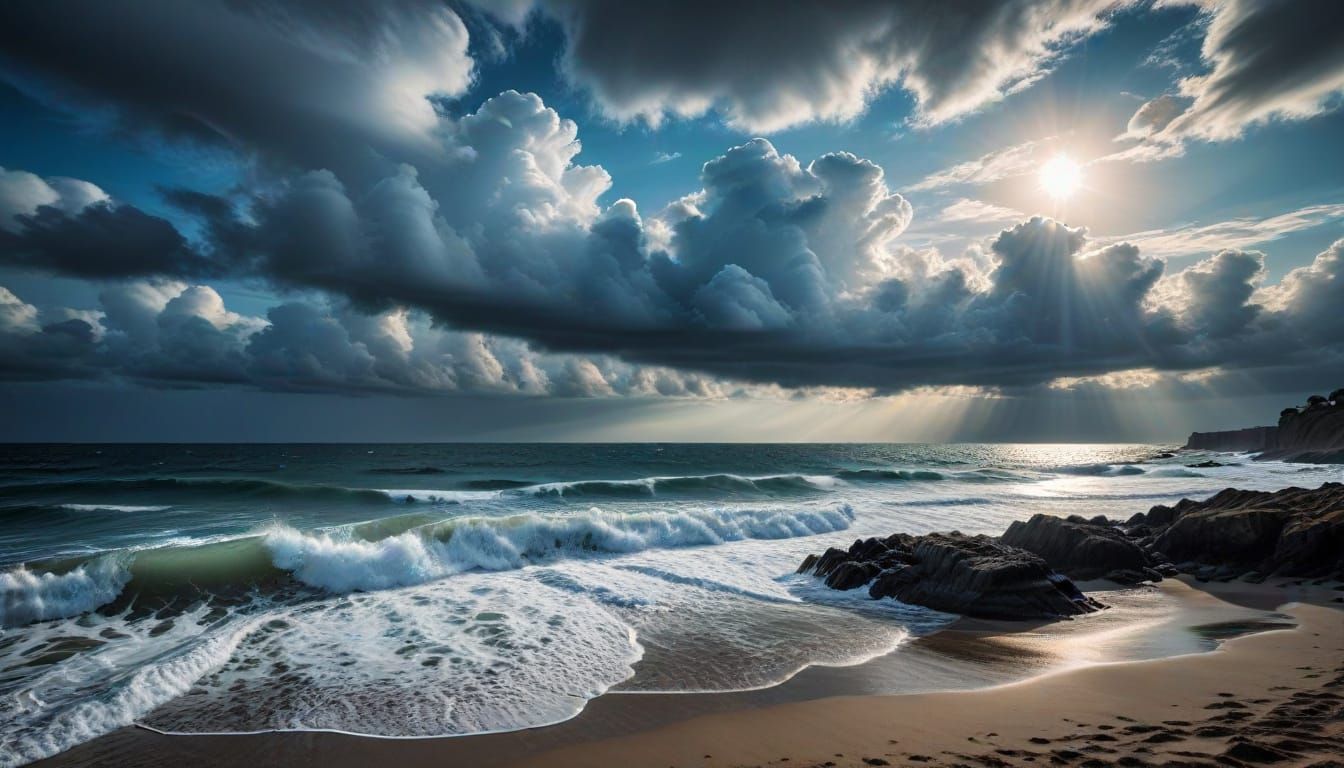 Hyperrealistic Coastal Encounter