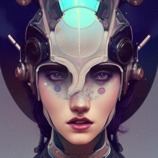 Art Nouveau Dieselpunk Space Girls Portrait