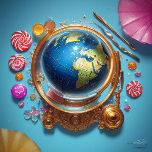 Candy Globe Revealed Under Magnifying Glass