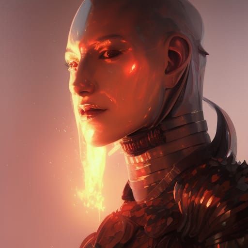 Demonic Knight Portrait in Hyperrealistic Style