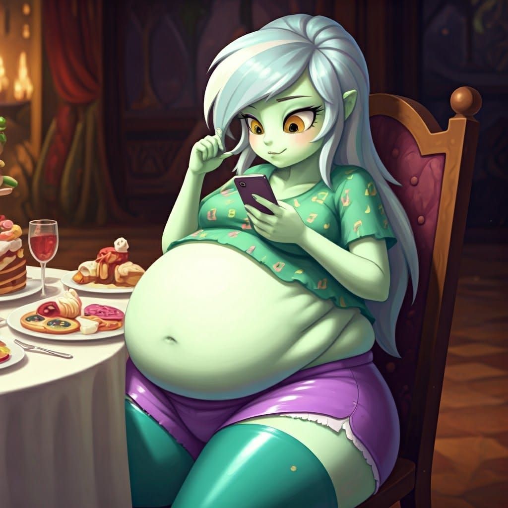 Lyra Heartstrings at Lavish Dinner, Digital Art