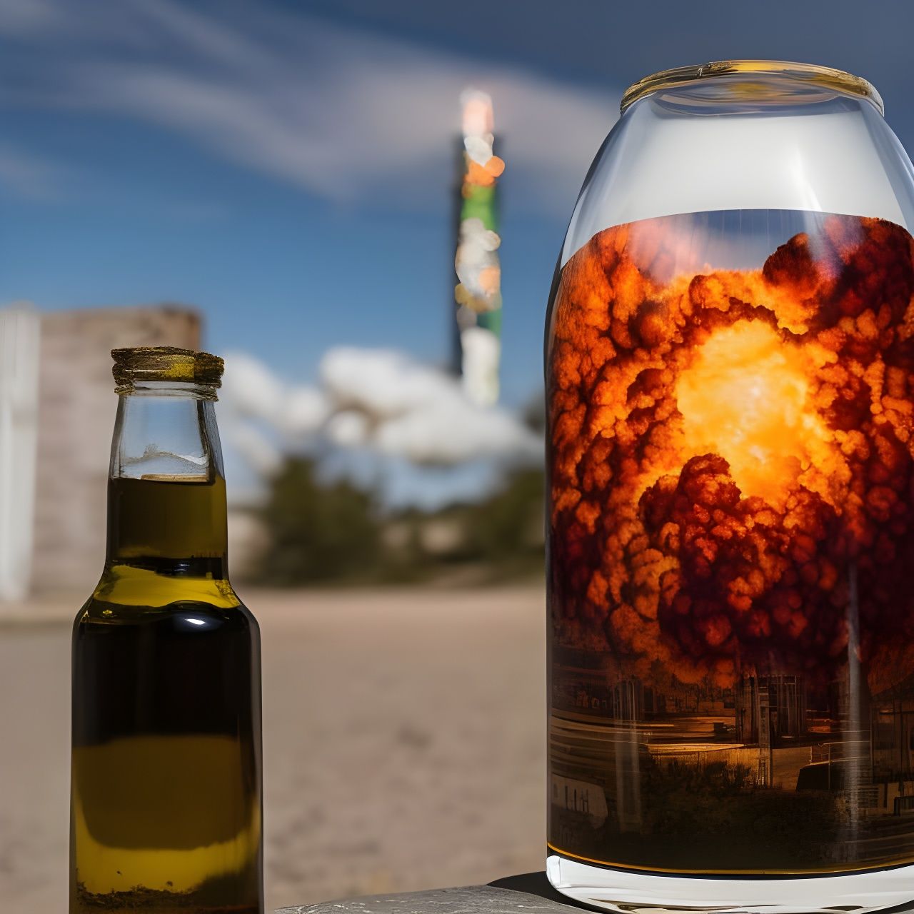 Nuclear Explosion Contained in Glass Bottle