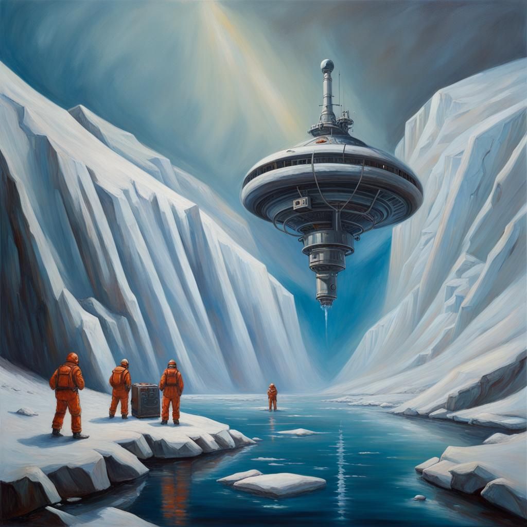Arctic Scientists Study Extraterrestrial Artifact: Oil Paint...