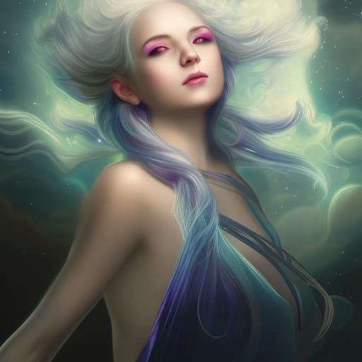 Goddess of Night in Fantasy Renaissance Style