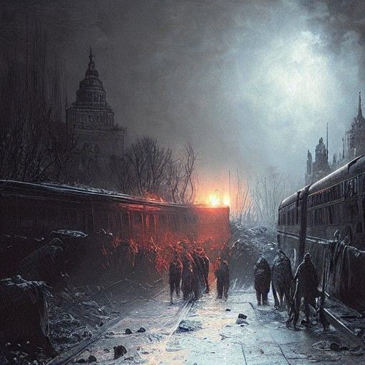 Metro Exodus Horror in Engraving Style