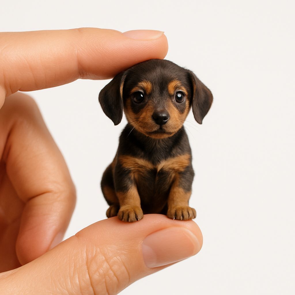 Realistic Miniature Dog in Luxury Product Photography
