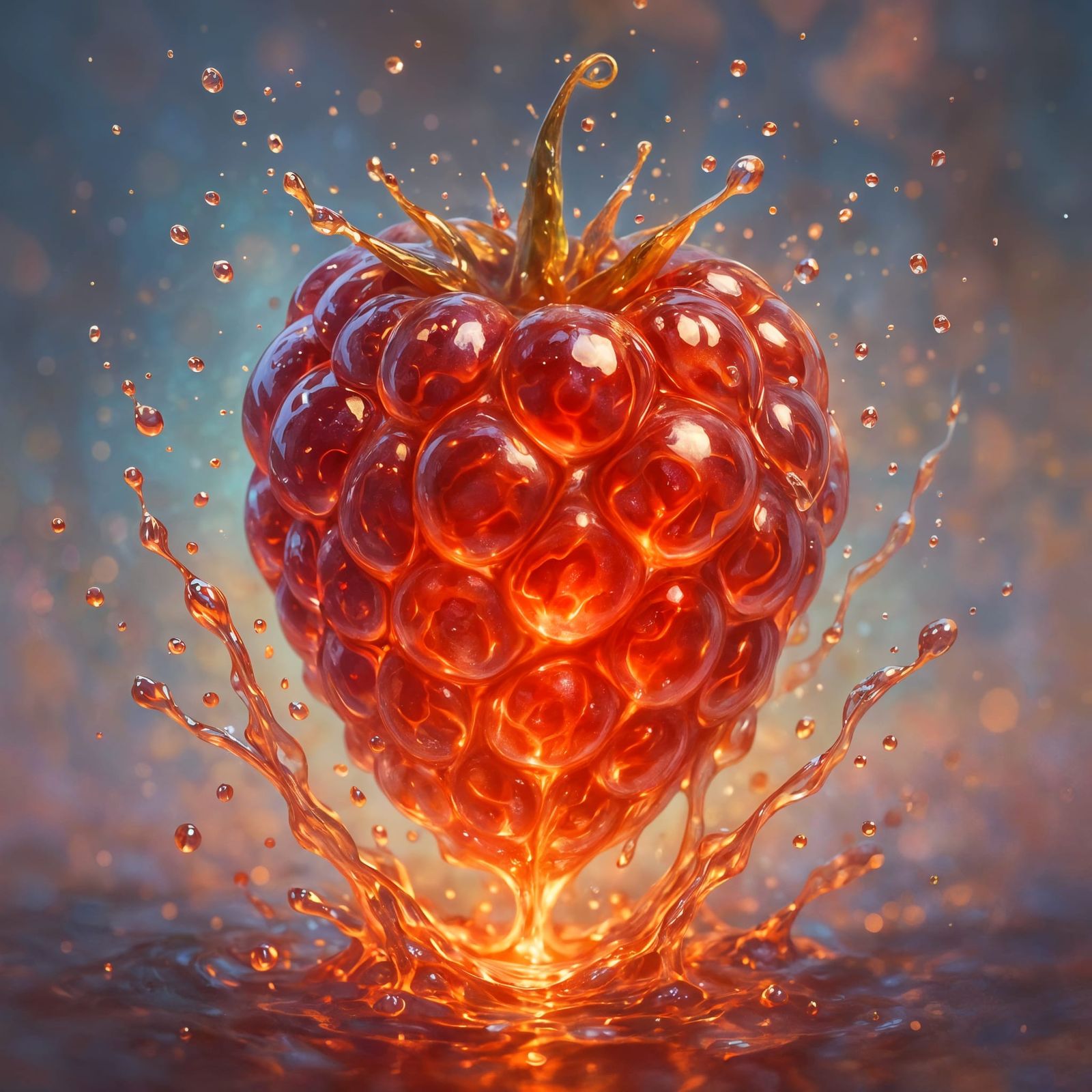 Luminous Translucent Raspberry in Fantasy Illustration