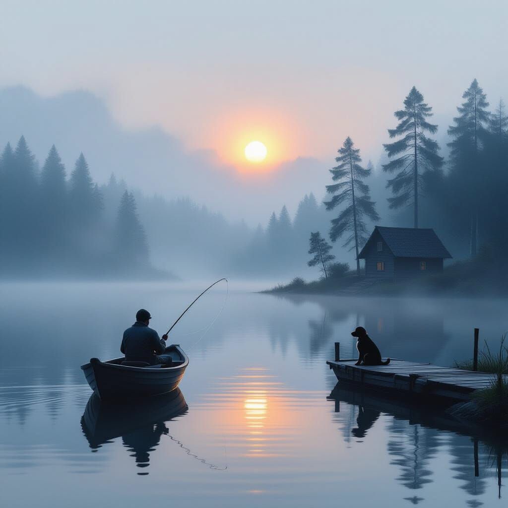 Foggy night, the reckless fisherman