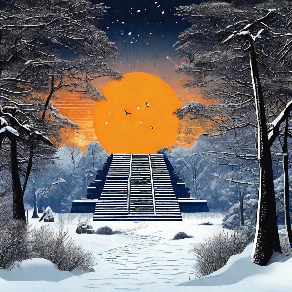 Mayan Temple in Jungle Snow Globe