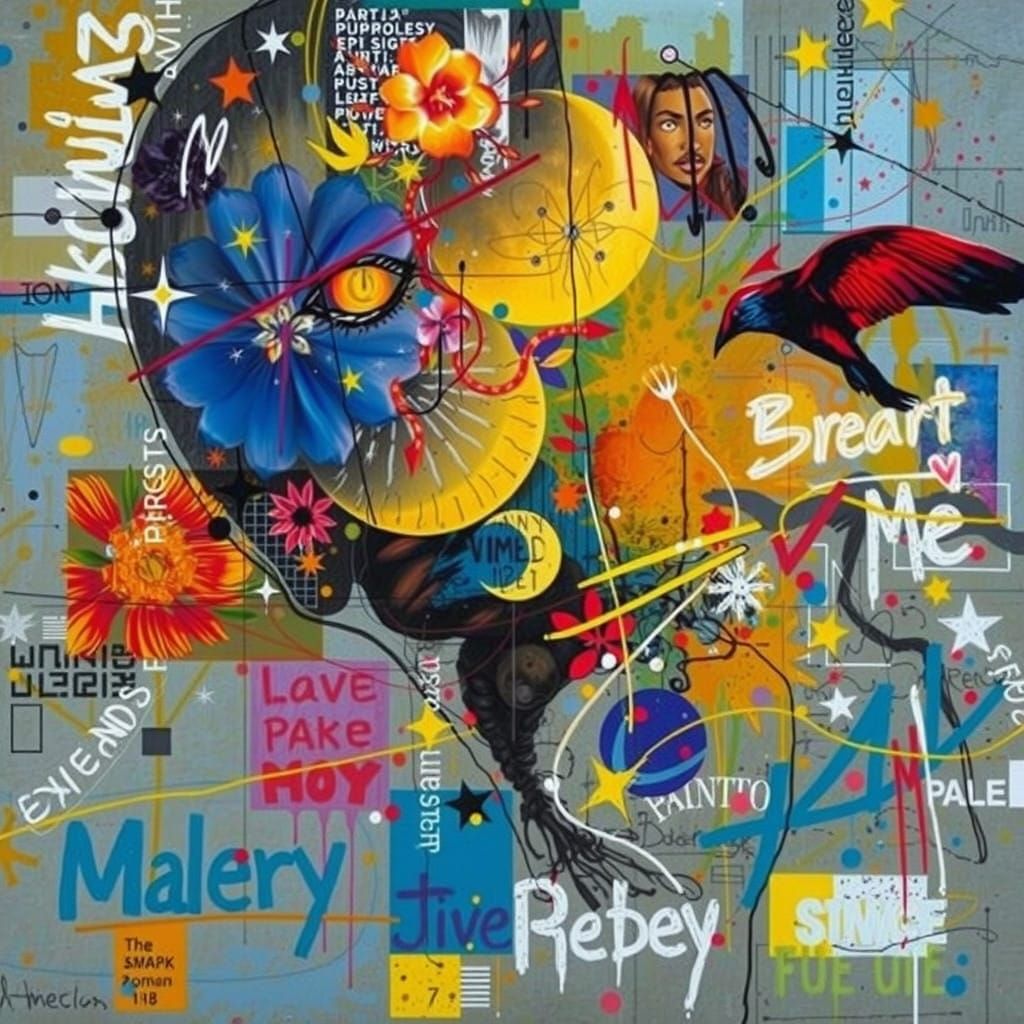 Madwoman in Abstract Oil Impasto Artwork