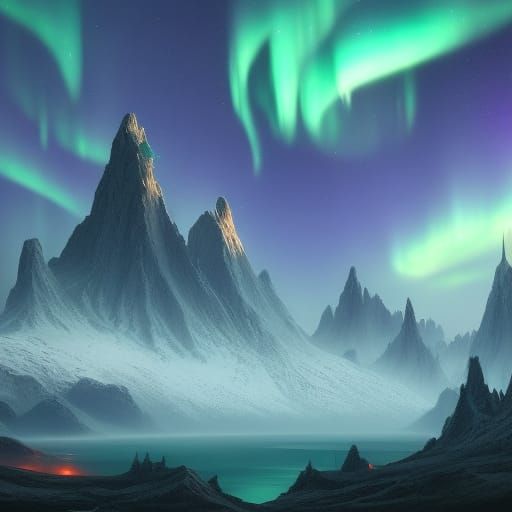 Spectacular Aurora Borealis Fantasy Concept Art