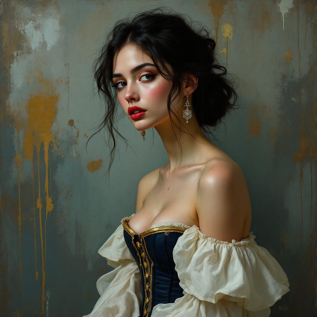 Classical Portraiture Meets Abstract Expressionism