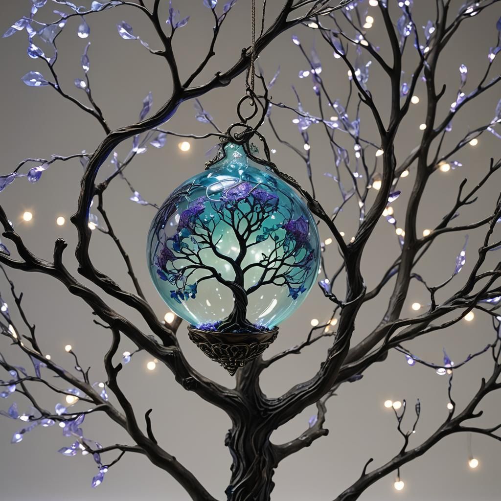 Enchanted Tree in Glass Orb, Fantasy Concept Art