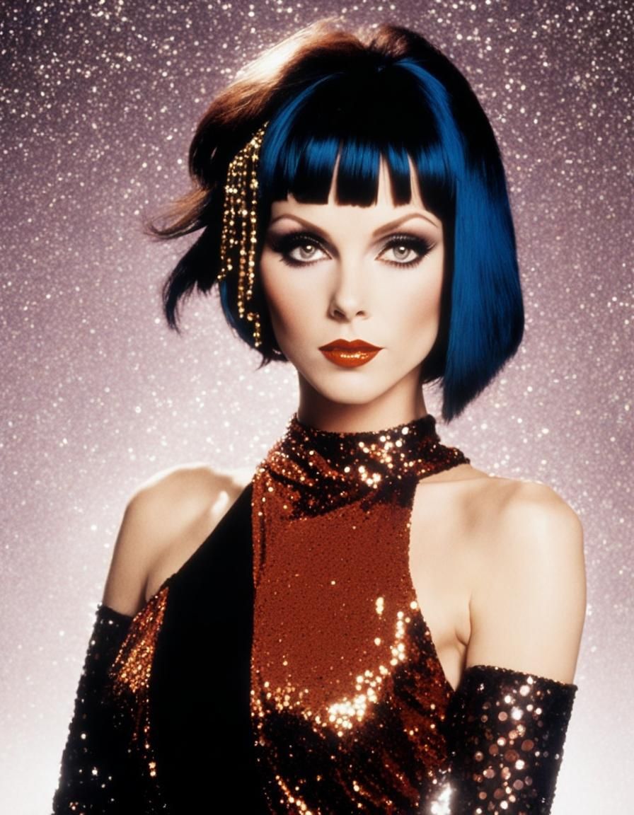 Flapper Girl in Orange Sequins