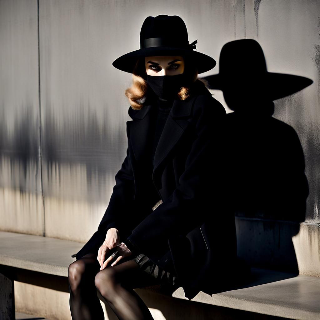 Fashion Photograph of Mysterious Woman in Shadow