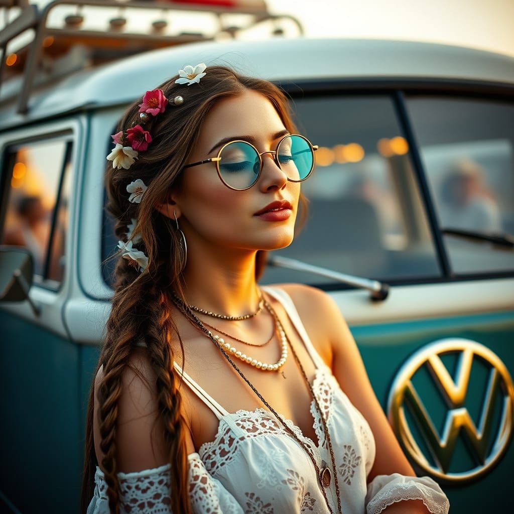 A young woman wearing glasses