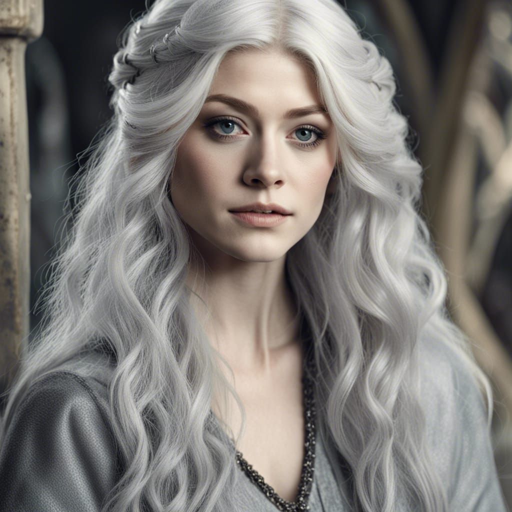 Silver-Haired Beauty in Game of Thrones Style