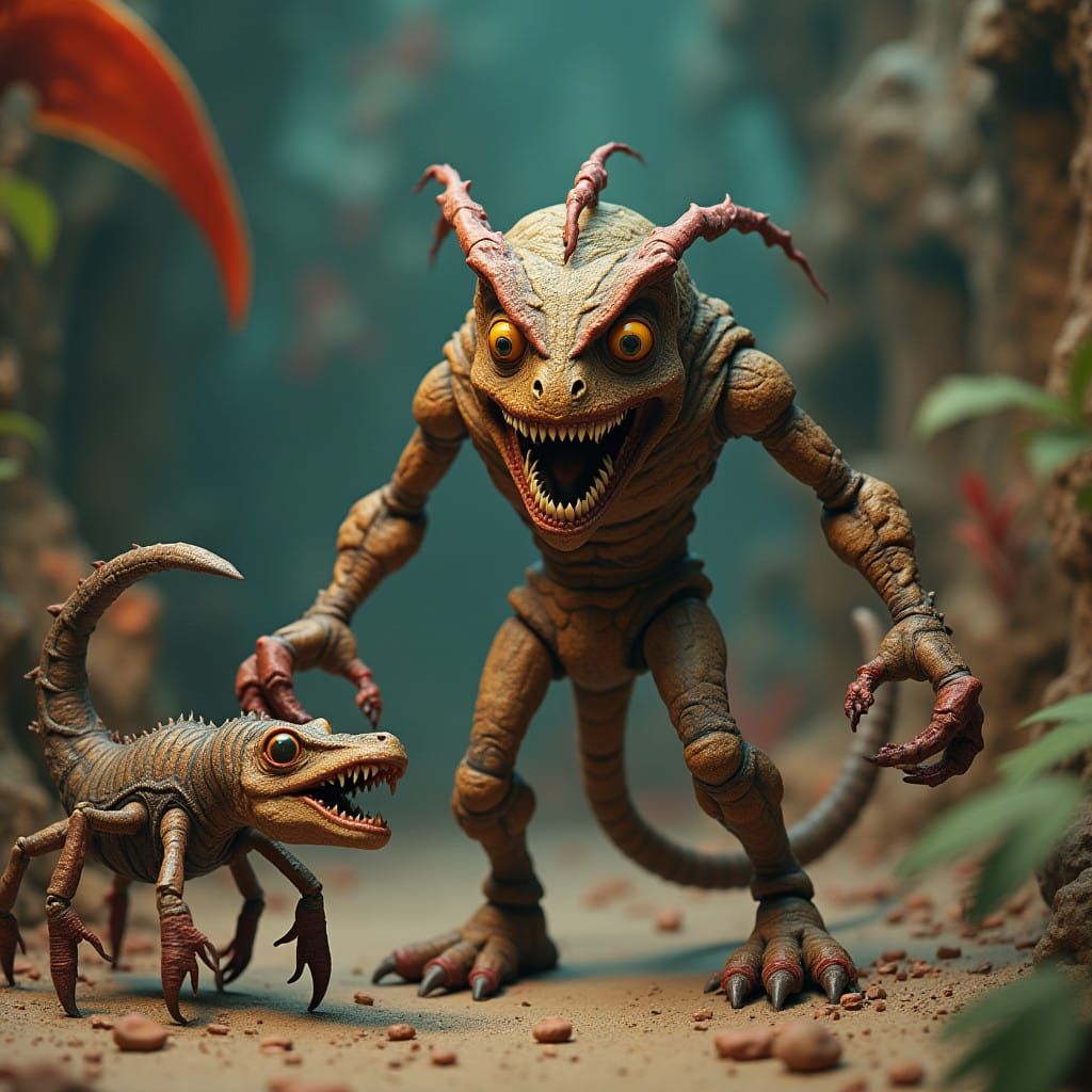 Monstrous Cyclops Battles Sinbad in a Fantastical Stopmotion...