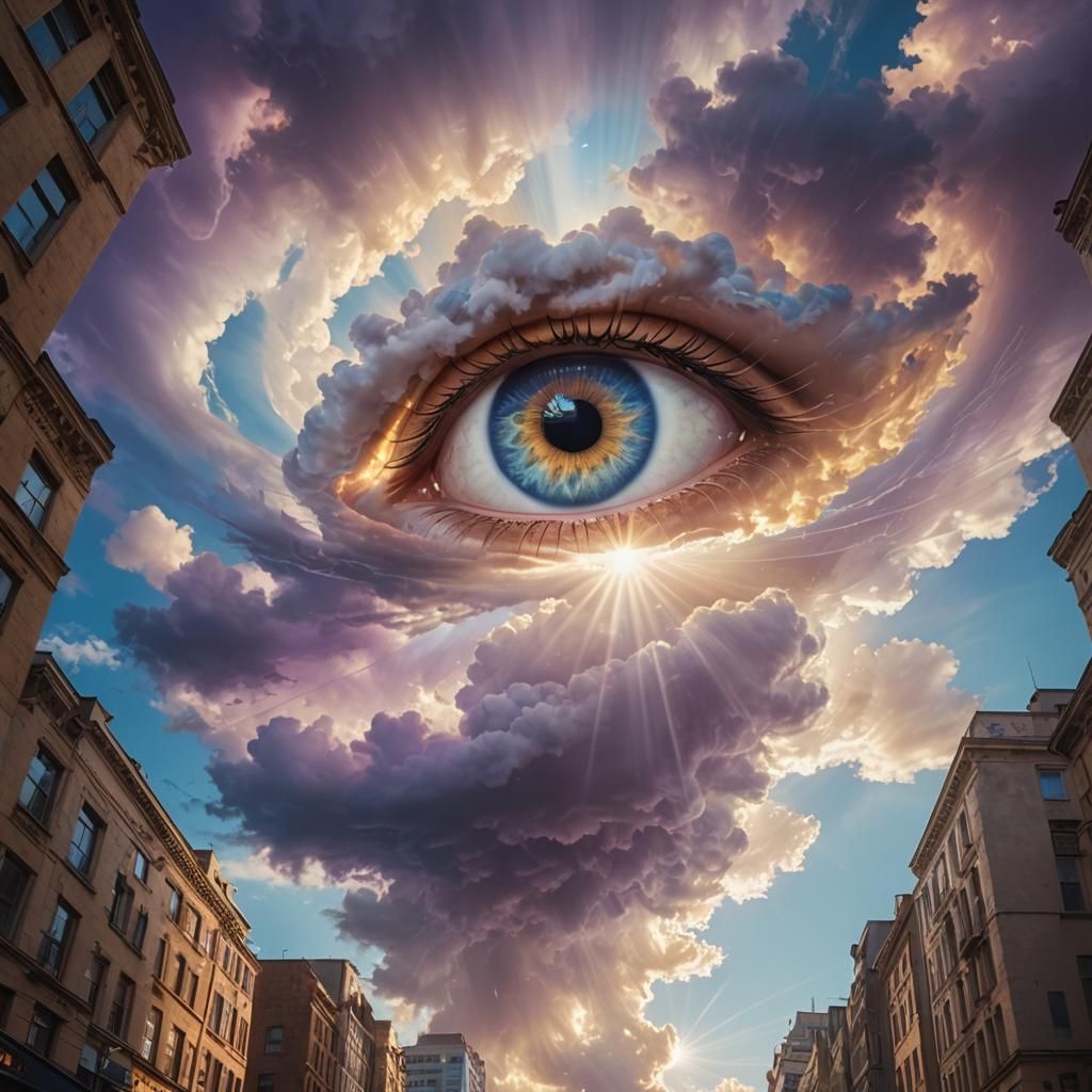 Giant Eye in the Sky: Surreal Digital Art