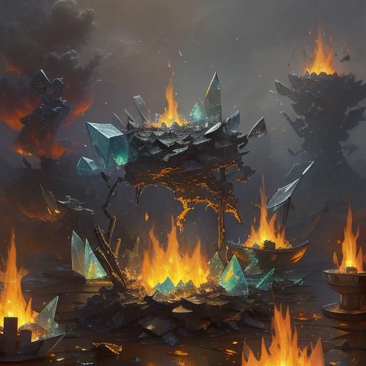 Ethereal Molten Glass and Fire Fantasy