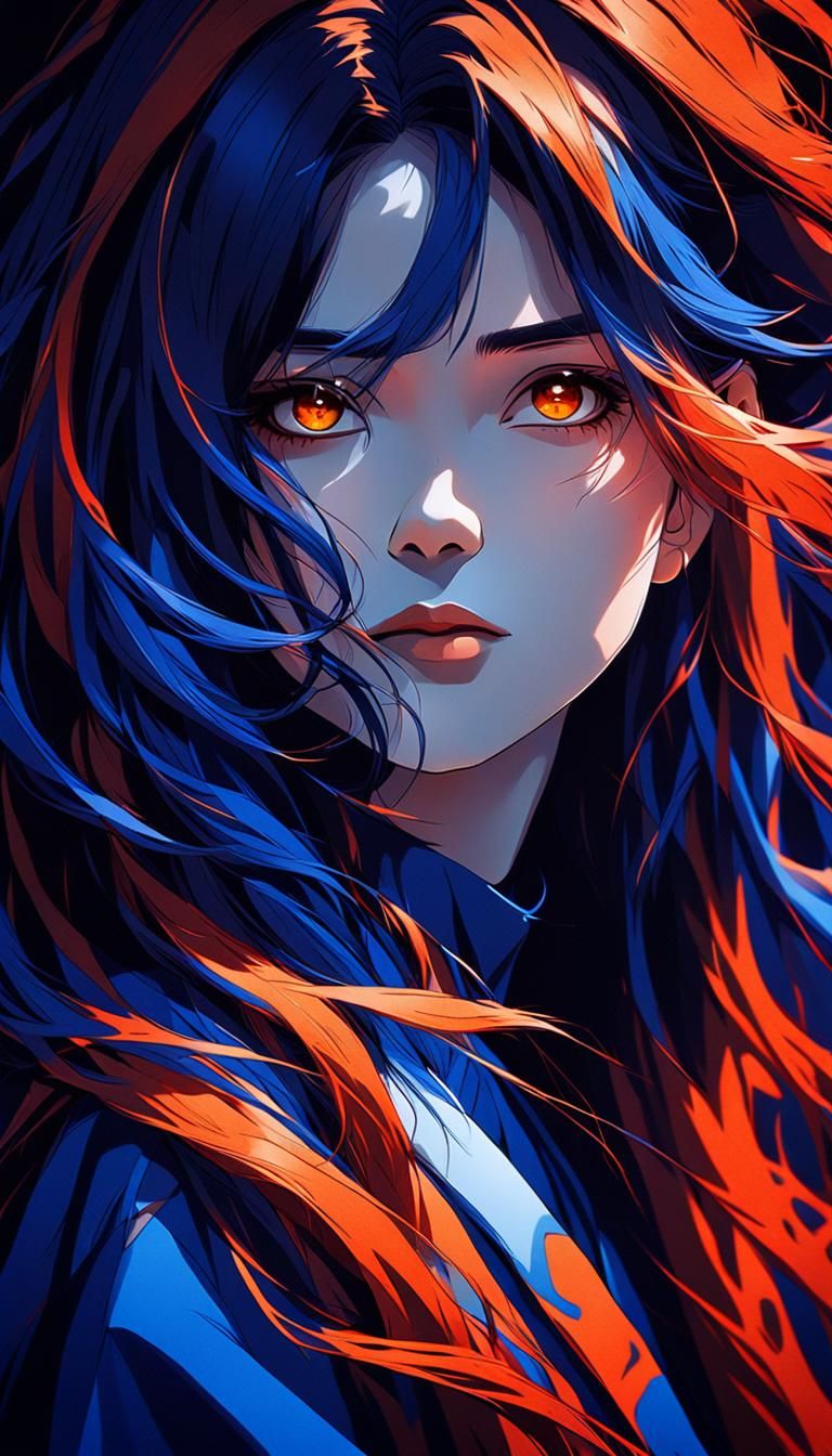 Ethereal Japanese Retro Anime Portrait of a Mystical Woman