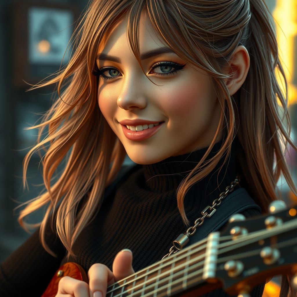 Cyberpunk Elektra: Intricate Digital Portrait of Young Music...