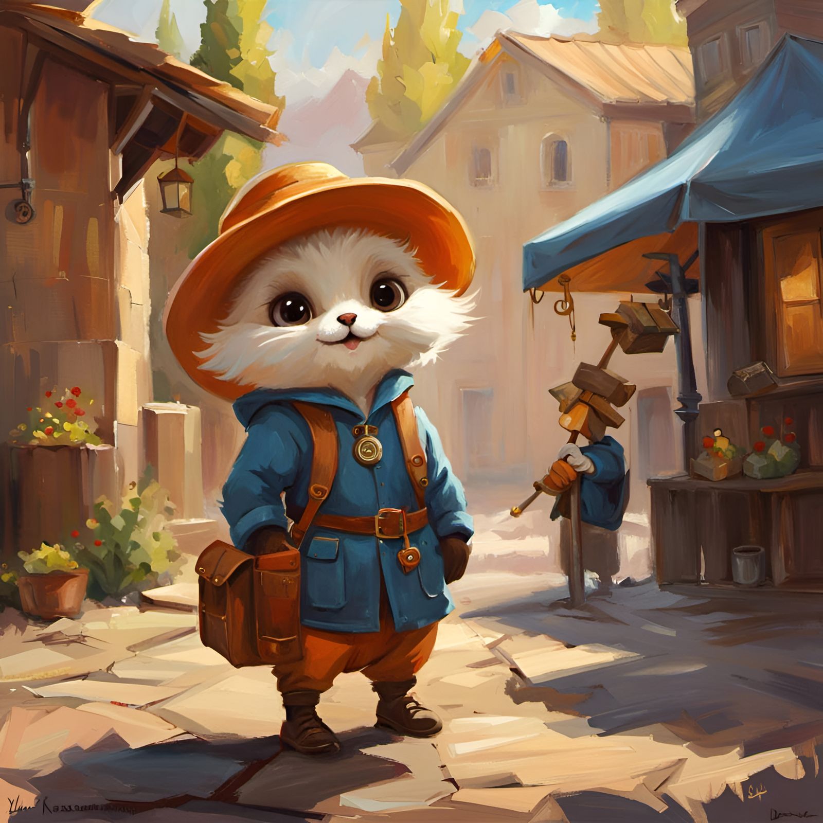 Adorable Character in Expressive Oil Painting