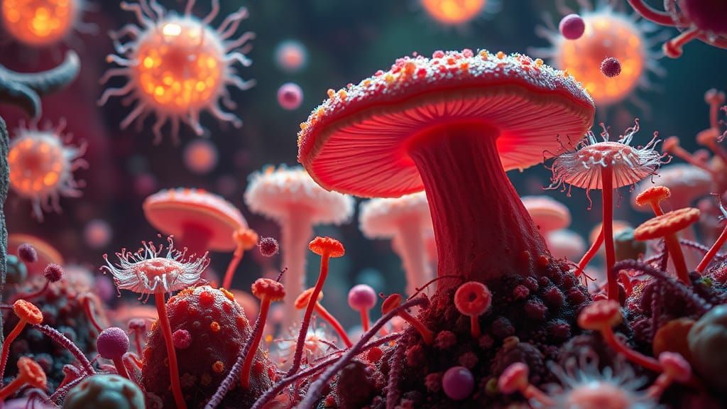 Macro Petri Dish Rave with Exploding Fungi