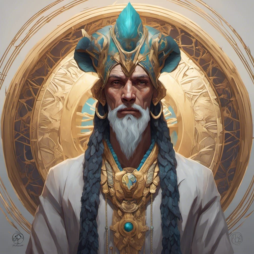 Detailed Portrait of Thoth in Art Nouveau Style