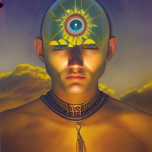 Surreal Third Eye Oil Painting