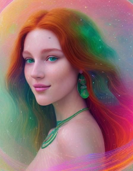 Cosmic Beauty: Holographic Astral Illustration