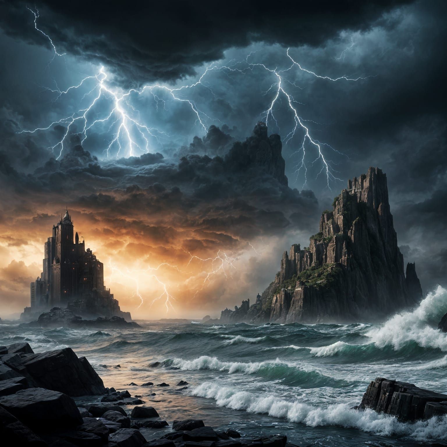 Epic Storm Reveals a Legend: Digital Matte Painting