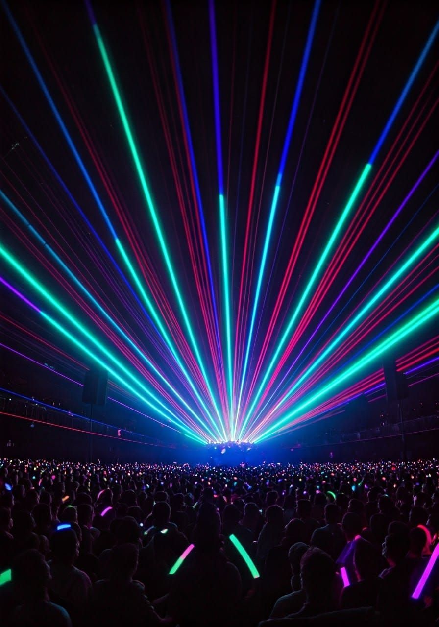 Electrifying Light Show at a Futuristic Concert
