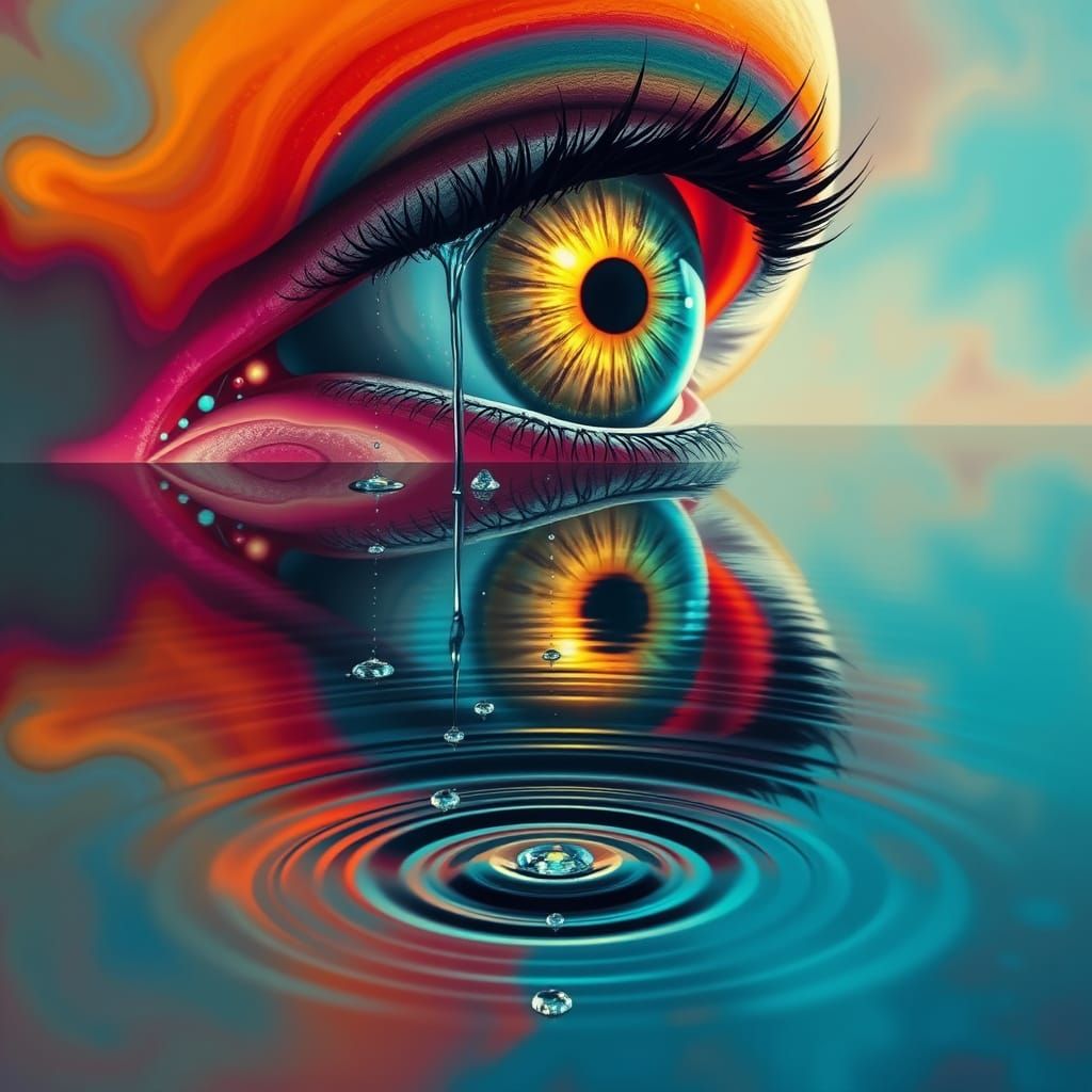 Ethereal Dreamscapes: Infinity's Glowing Eye