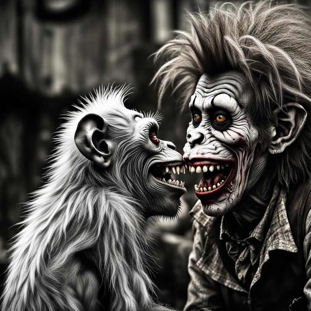 Zombie Clown Toddler with Pet Rat