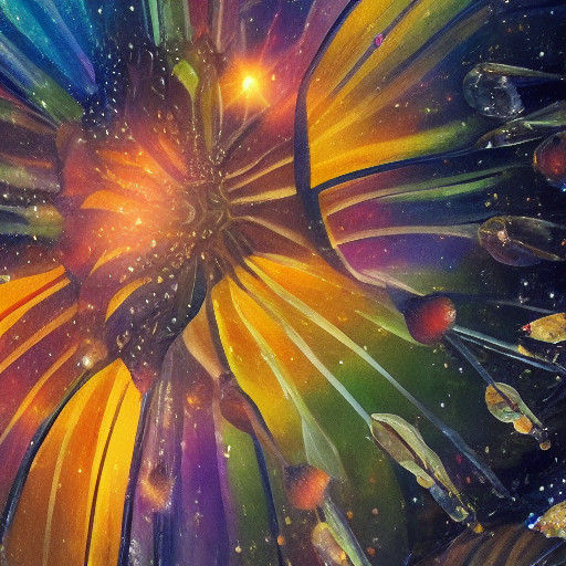 Mystical Crystal Umbrellas under a Full Moon